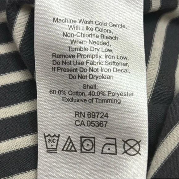 Columbia Gray Striped Top Unbearable Bear Graphic 3/4 Raglan Sleeves Size Small - Picture 8 of 10